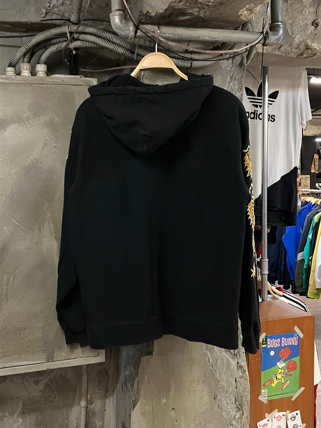 세인트페인 헤비코튼 용자수 후드티 블랙 L #csz2708 상품이미지2