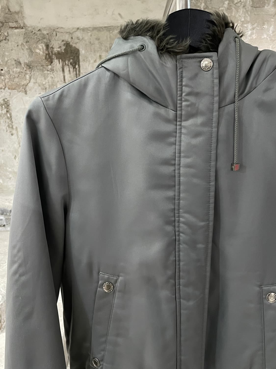 아르마니 익스체인지 실버 퍼 트리밍 후디 자켓 상품이미지2