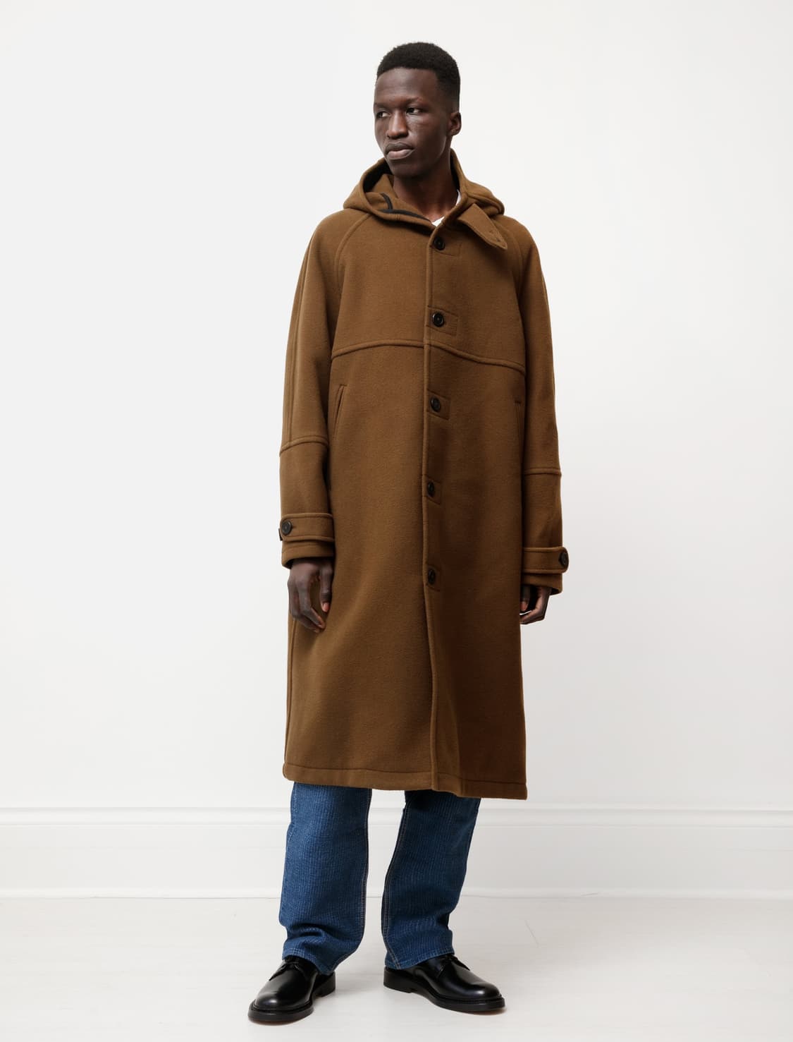 [교환o 50/52] 아워레가시 코트 브라운 올리브 꼼데 옴므 준야 교환 상품이미지3