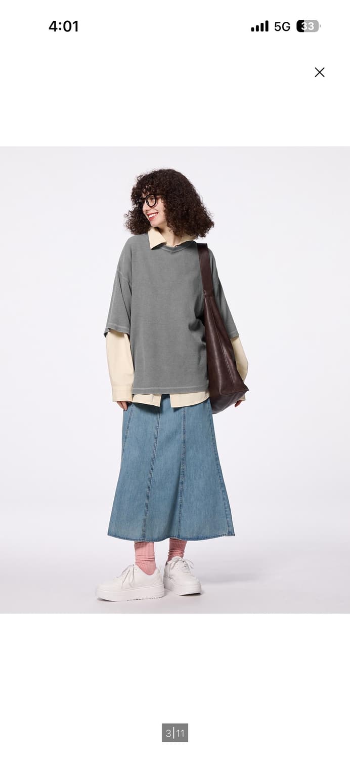 GU Washed 와플 박시 티셔츠 상품이미지2