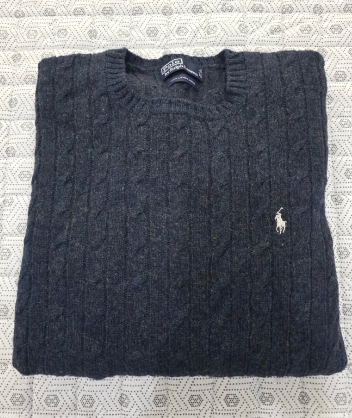 폴로랄프로렌 램스울 케이블 니트 챠콜 100 상품이미지2
