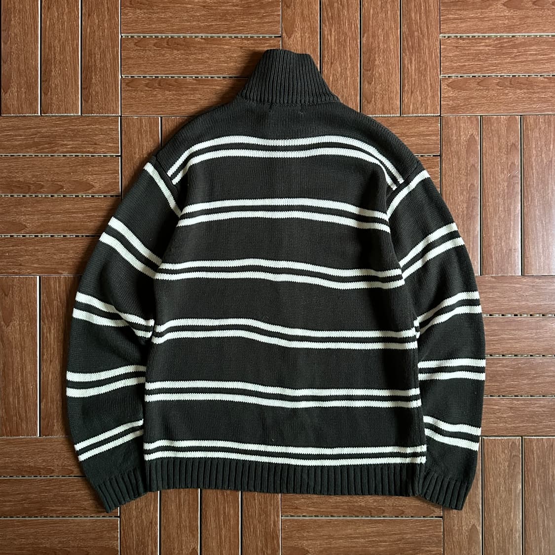 Fad tribe stripe knit zip-up cardigan 상품이미지3