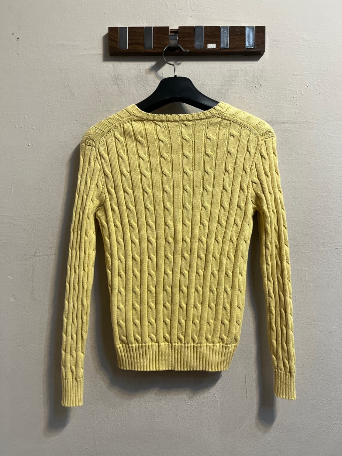 폴로 랄프 로렌 옐로우 케이블 브이넥 스웨터 상품이미지5