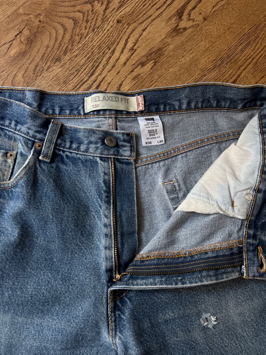 [36]00's 리바이스 USA 550 맥시코제 빈티지 워싱 데님 팬츠 상품이미지3