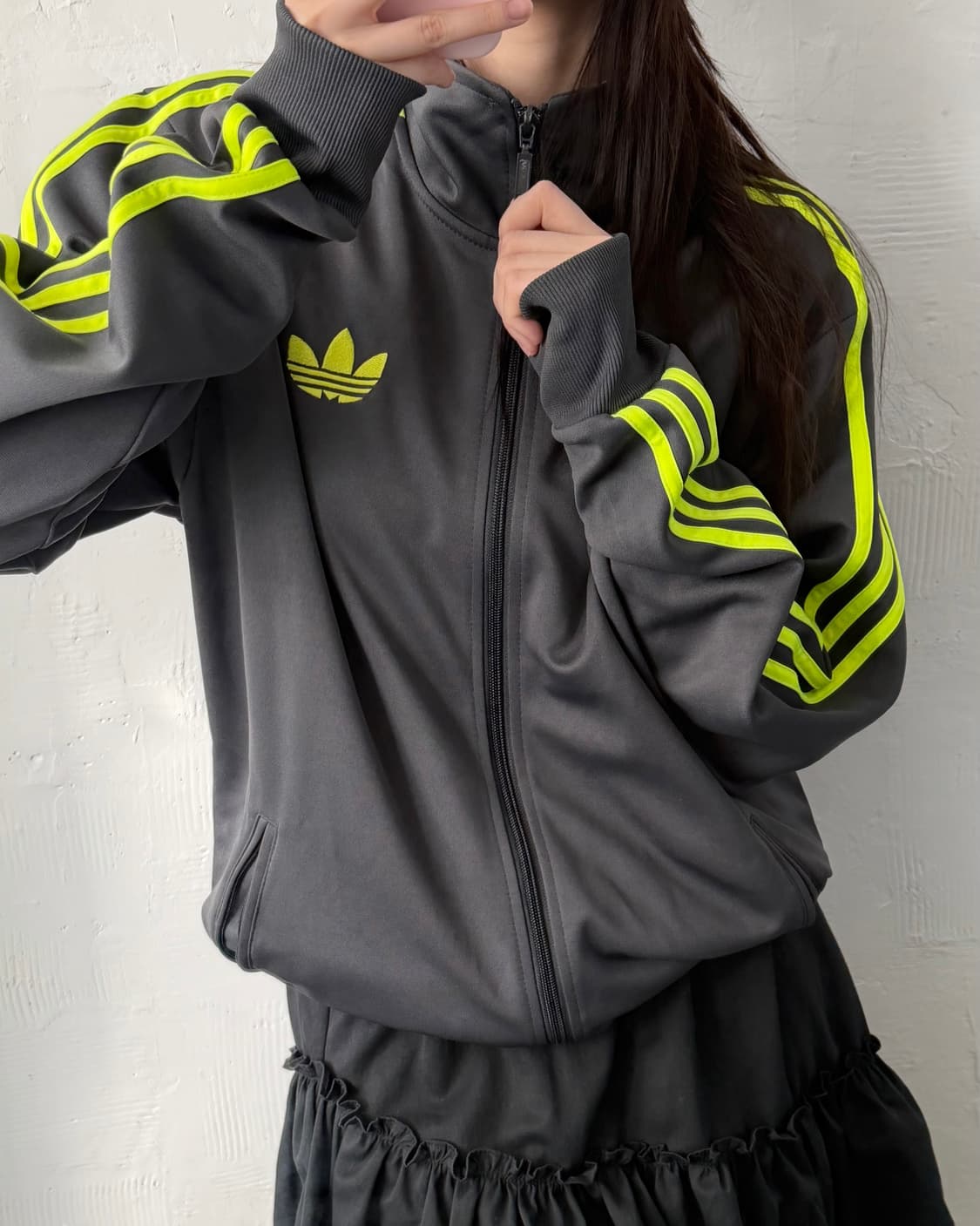 Adidas 아디다스 그레이/라임 파이어버드 트랙탑 상품이미지1