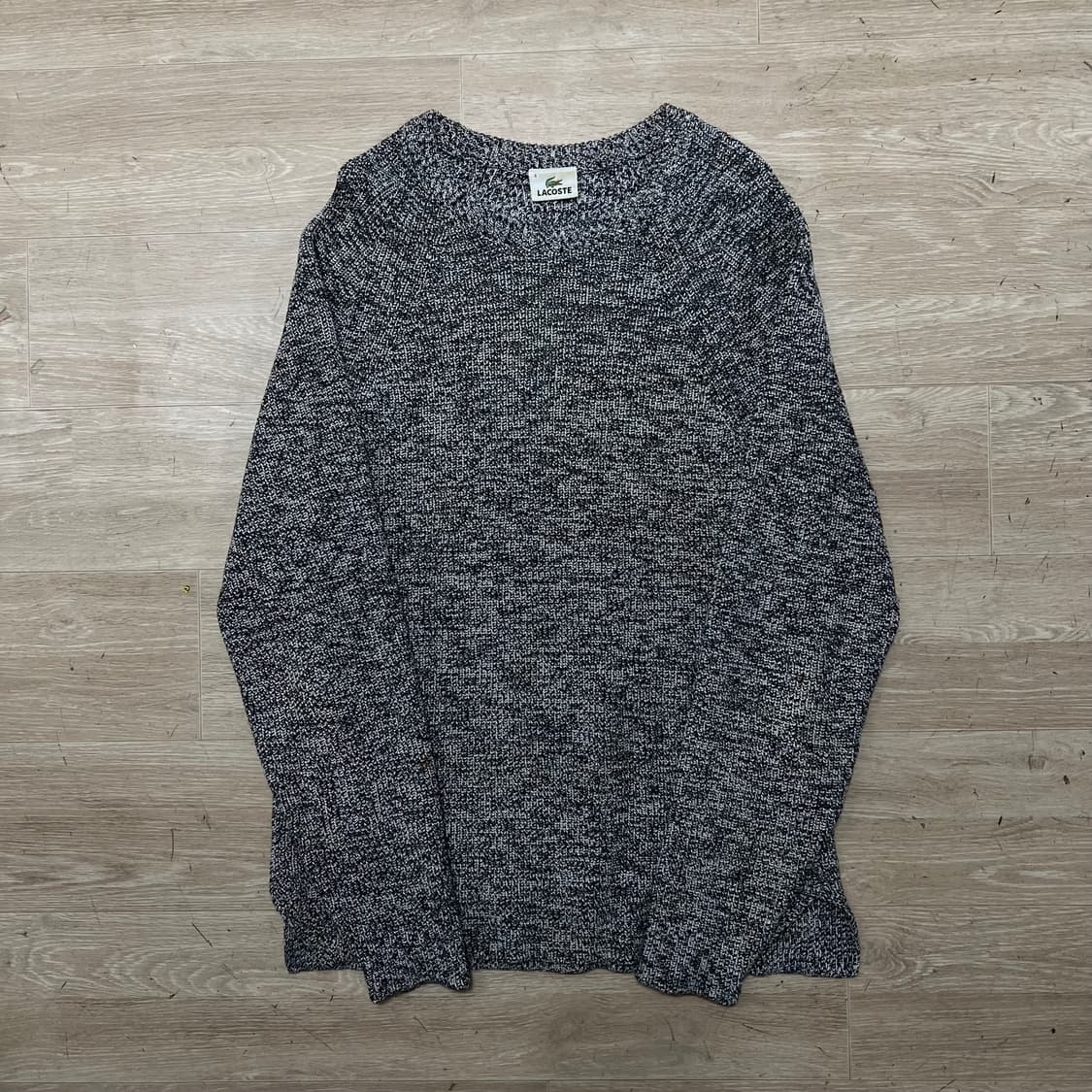 라코스테 여성 베이직 헤링본 라운드넥 니트 스웨터 [그레이] 4사이즈 상품이미지1