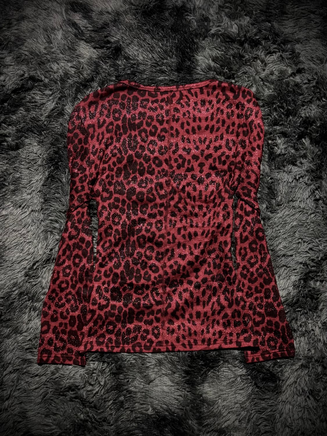 Xfrm 버건디 레오파드 글리터 롱슬리브 상품이미지2