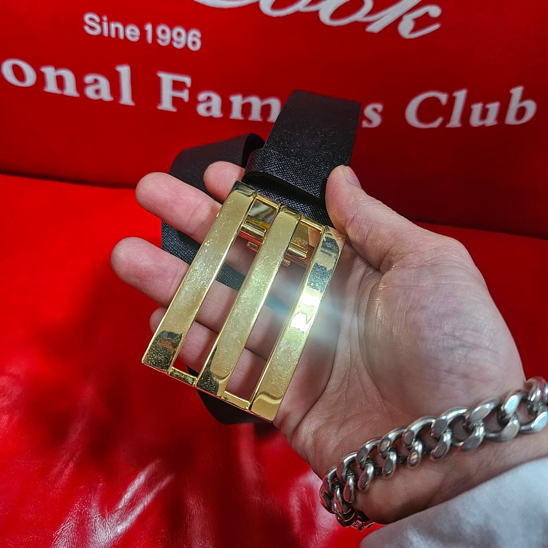 아디다스(Adidas) 골드 3선 가죽벨트 상품이미지3