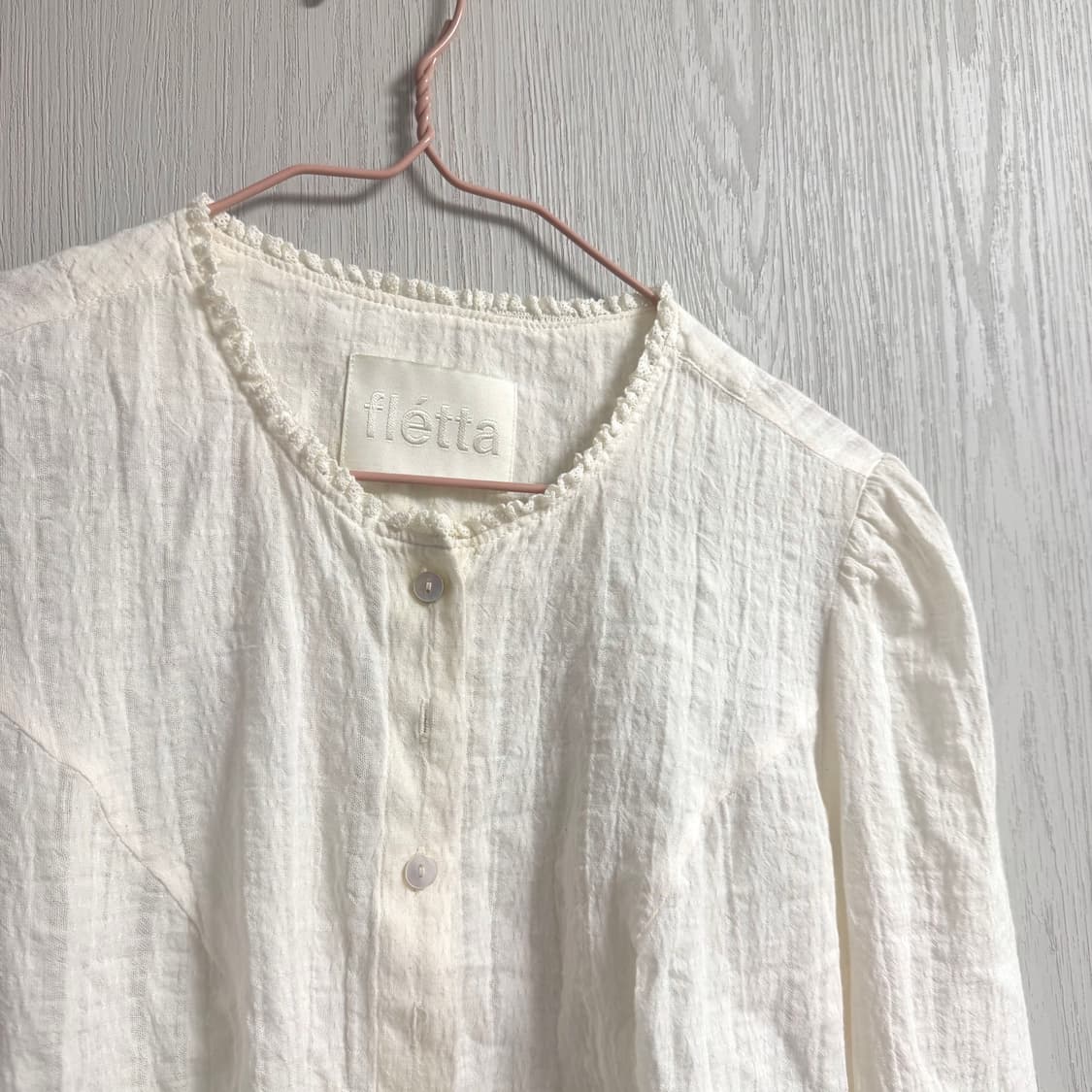 (s) 플레따 레이스 블라우스 크림 상품이미지3