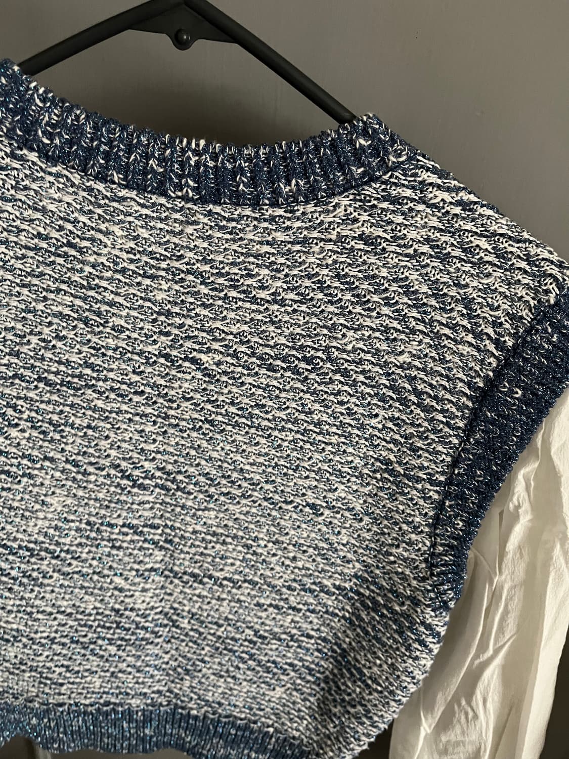 23ss 오브제 트위드 니트 베스트 레이어드셔츠 90사이즈 상품이미지5