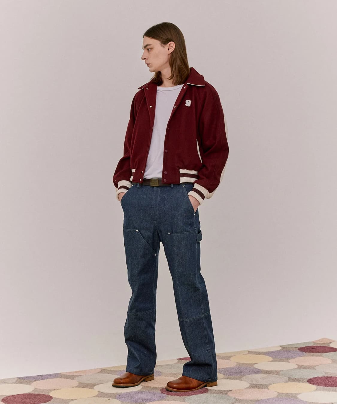 GREEMY 인디고 더블니 카펜터 데님 상품이미지2