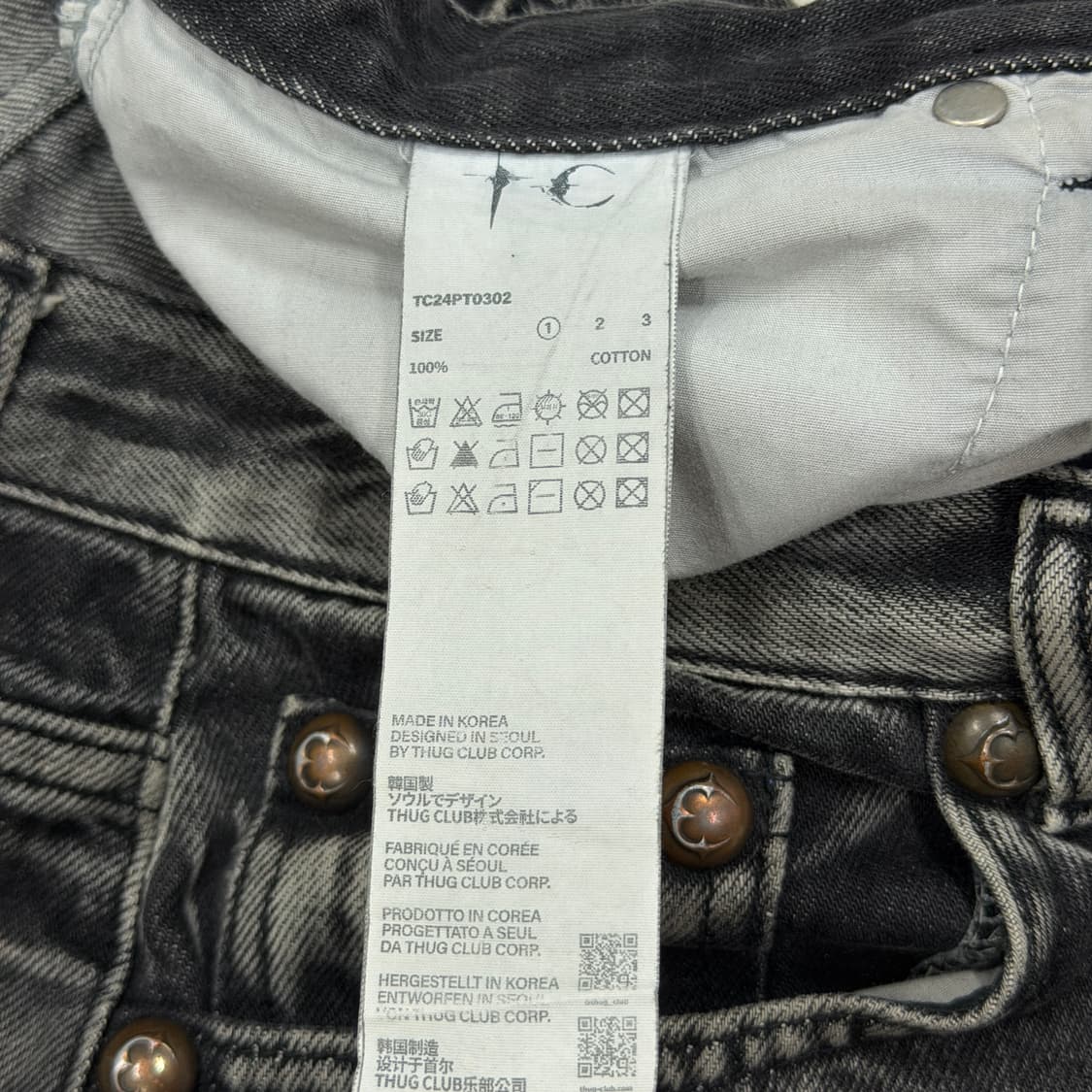 떠그클럽 더블니 데님 쇼츠 팬츠 바지 블랙 1 상품이미지4