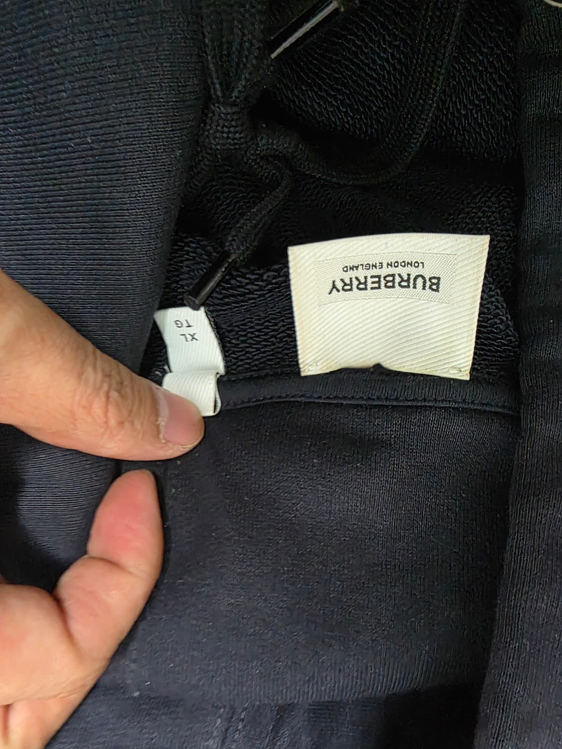 버버리 남성 네이비 후드티 XL 상품이미지4