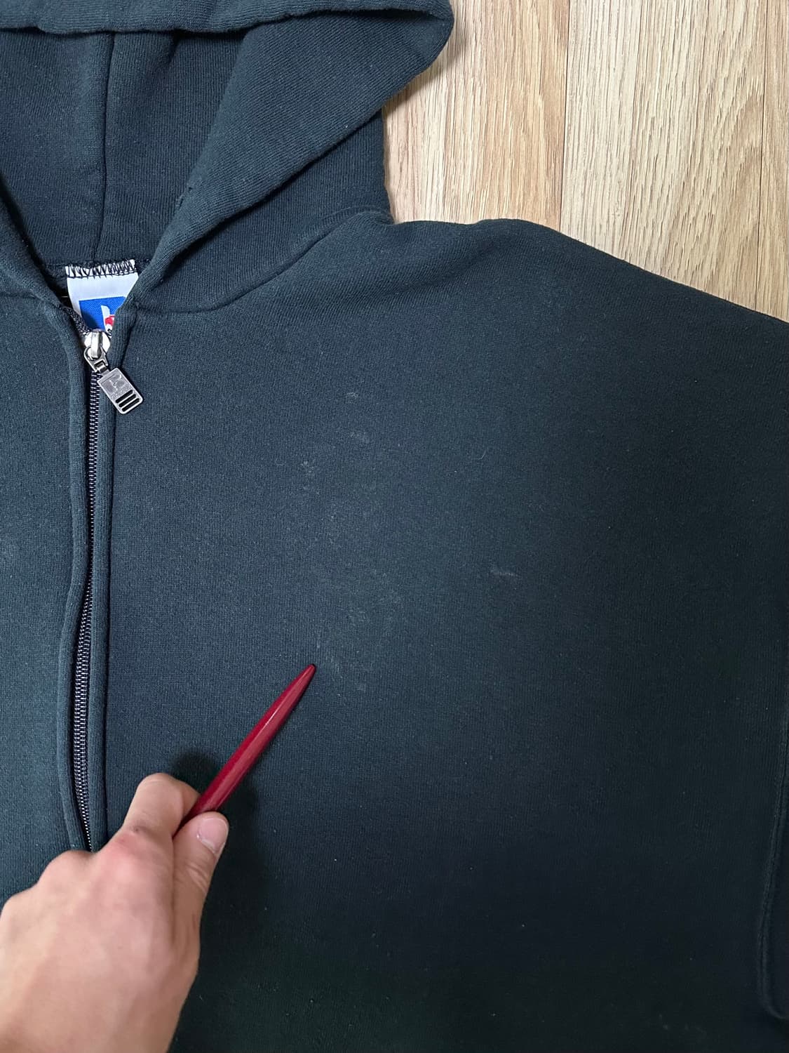 90s 빈티지 러셀 후드집업 다크그린 XL 상품이미지7