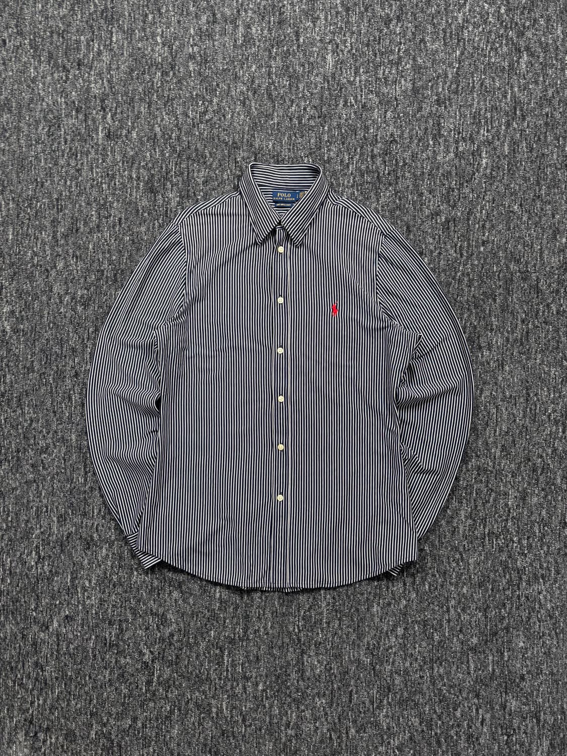 폴로 네이비 스트라이프 니트 드레스 셔츠 상품이미지3