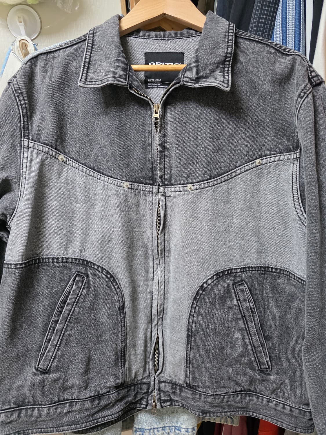 크리틱 투톤 워크 데님 자켓 다크그레이 상품이미지3