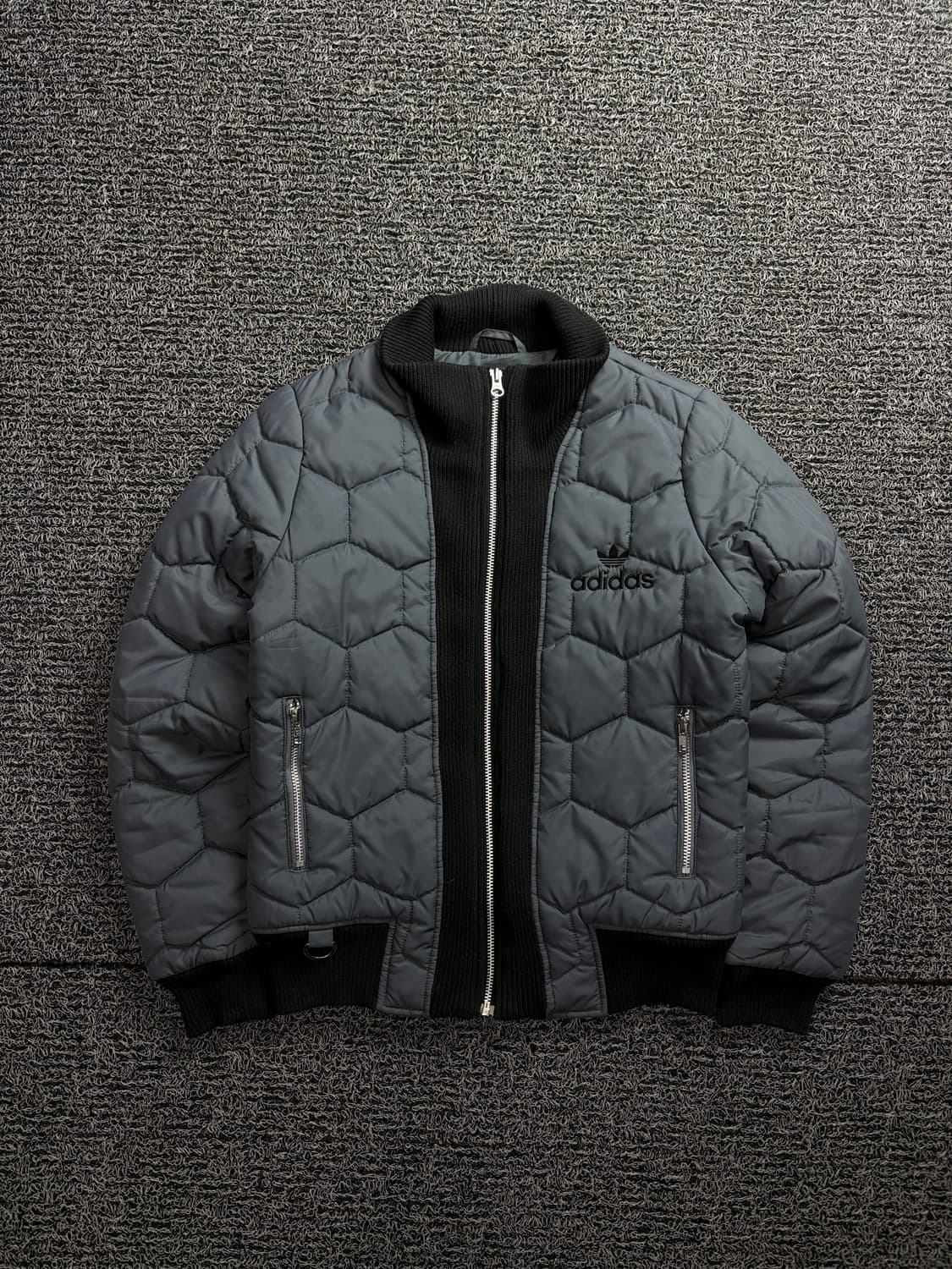 00s 아디다스 올드스쿨 트레포일 퀼팅 크롭 블루종 1483 상품이미지2