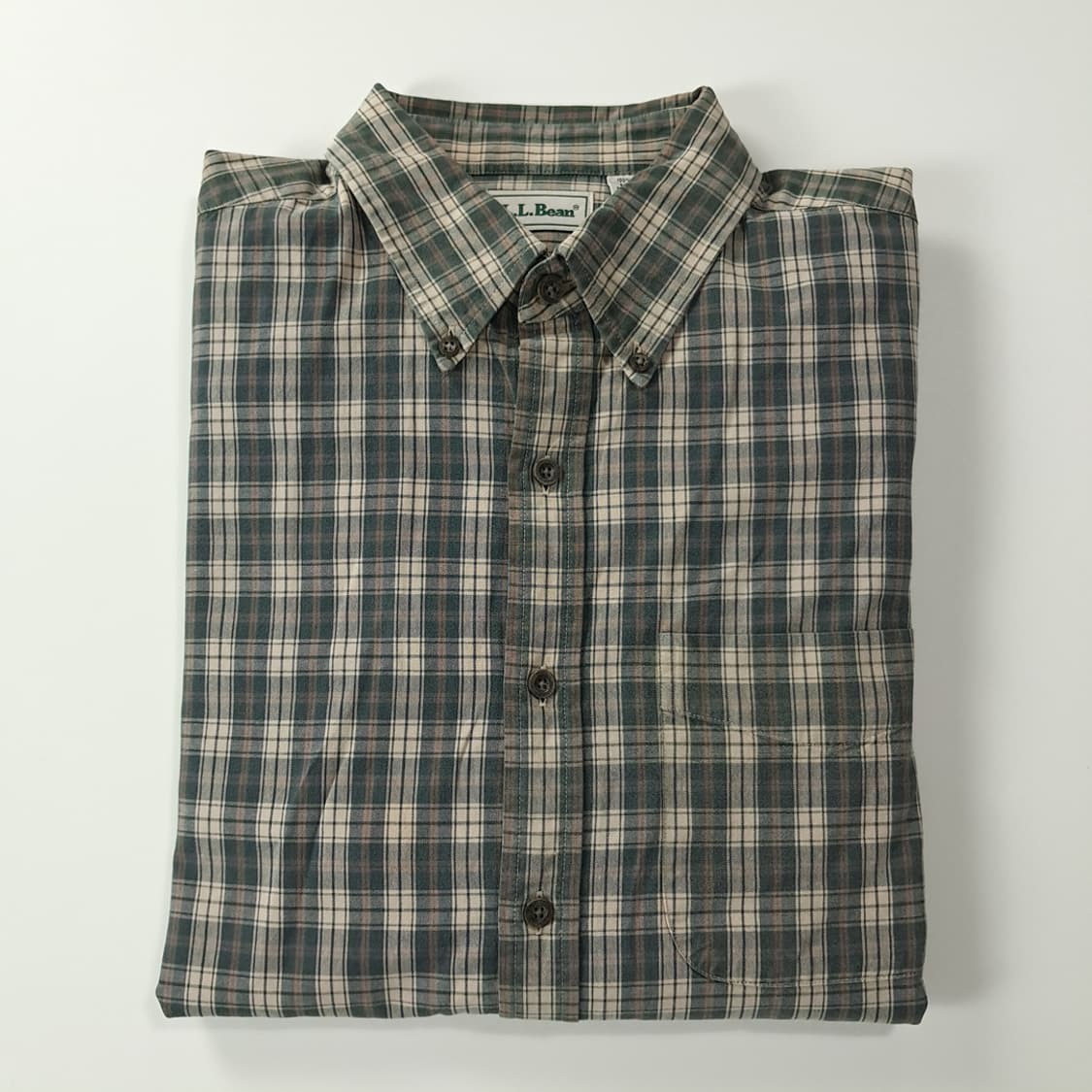 CK387 L 엘엘빈 90s 다크 그린 스몰 타탄 체크 셔츠 남방 상품이미지7