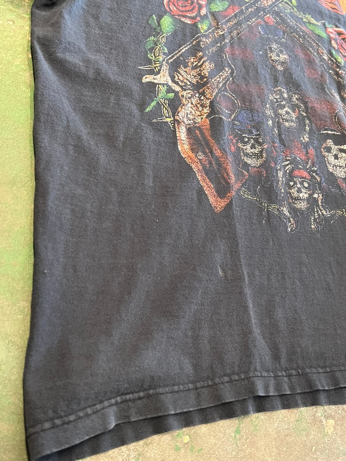 00's [XL] 빈티지 건즈앤로지스 바이커 밴드티 프룻오브더룸 페이딩 상품이미지4