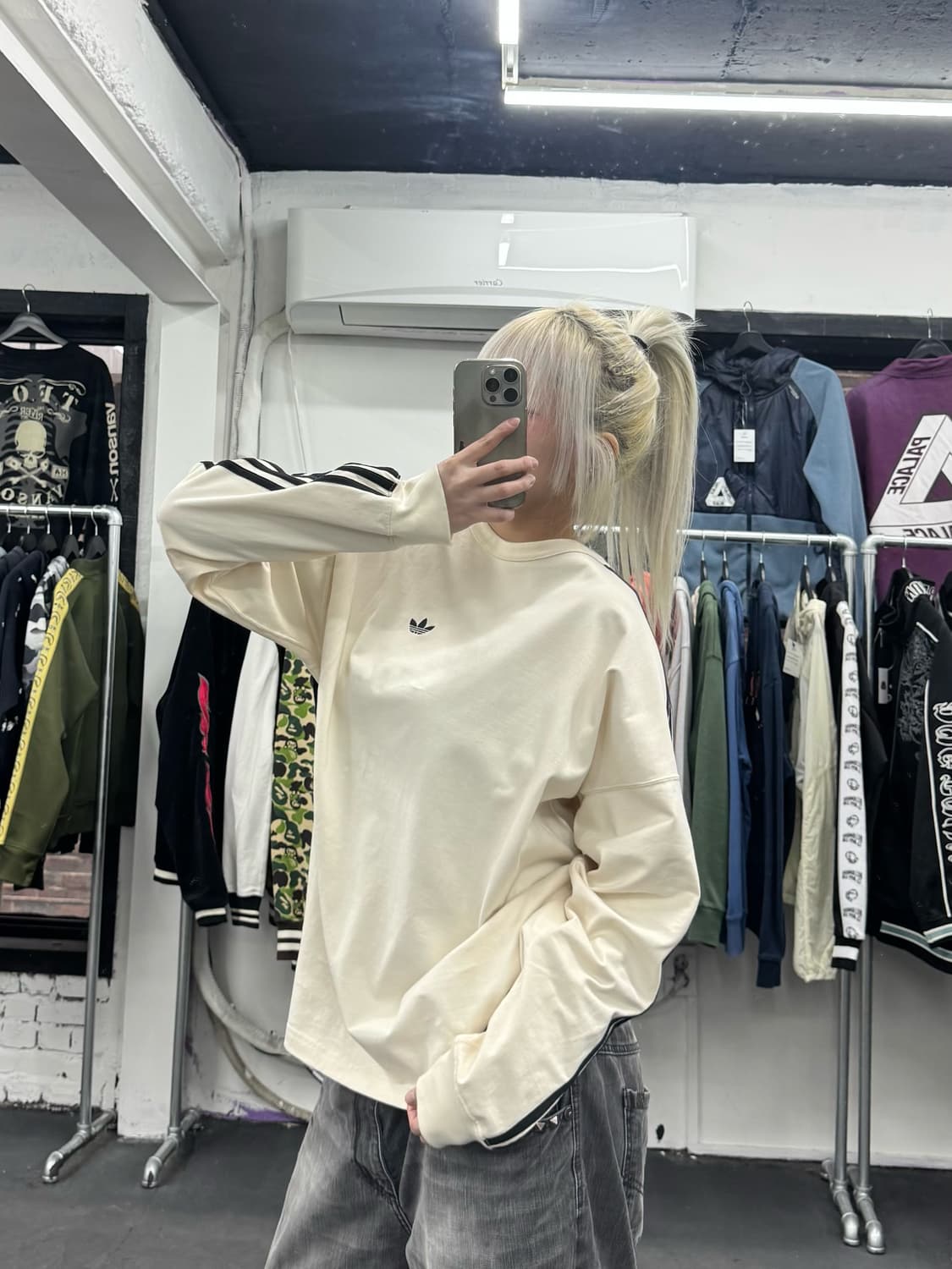 아디다스 파이어버드 아이보리 롱슬리브 상품이미지6