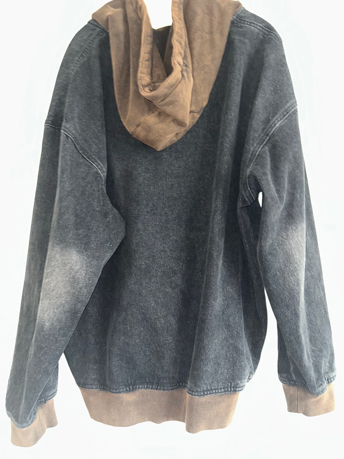 엑스톤즈 XTT061 빈티지 워싱 스타 데님 후드집업 다크 그레이 상품이미지3