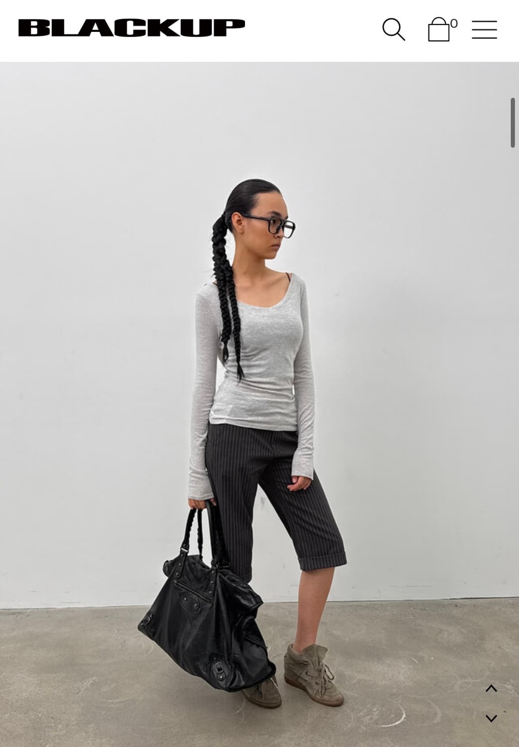 블랙업 카프리팬츠 S 상품이미지1