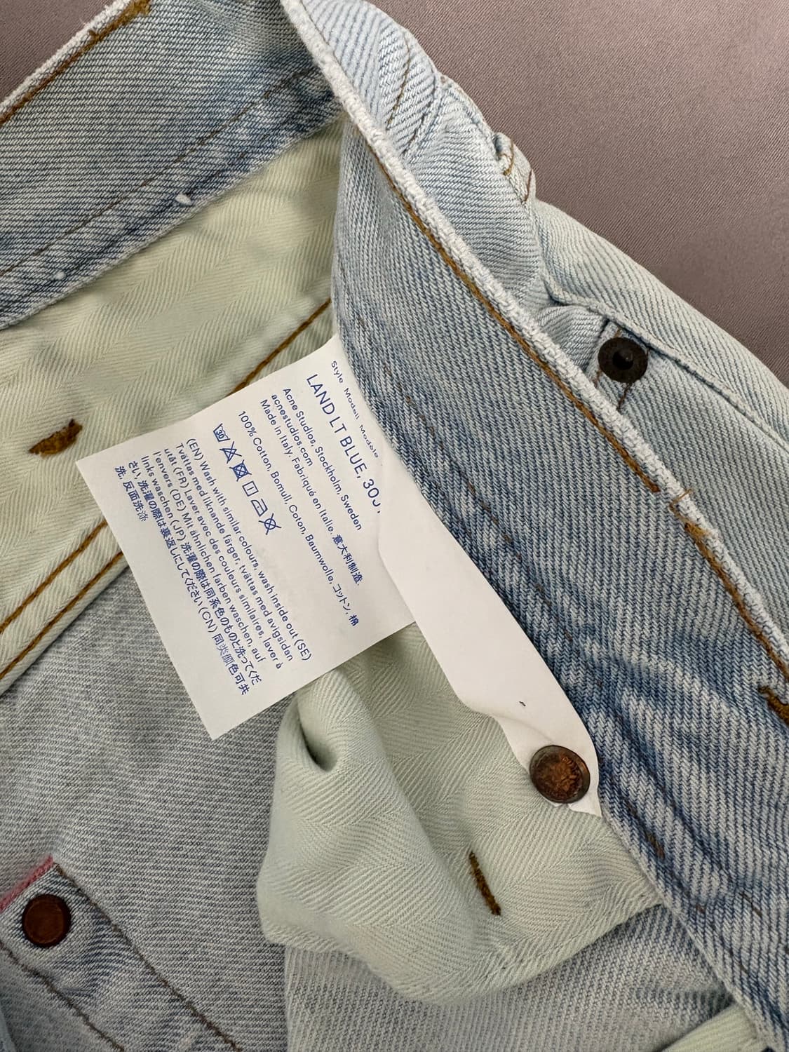 아크네 랜드 라이트블루 연청 청바지 28/32 상품이미지5