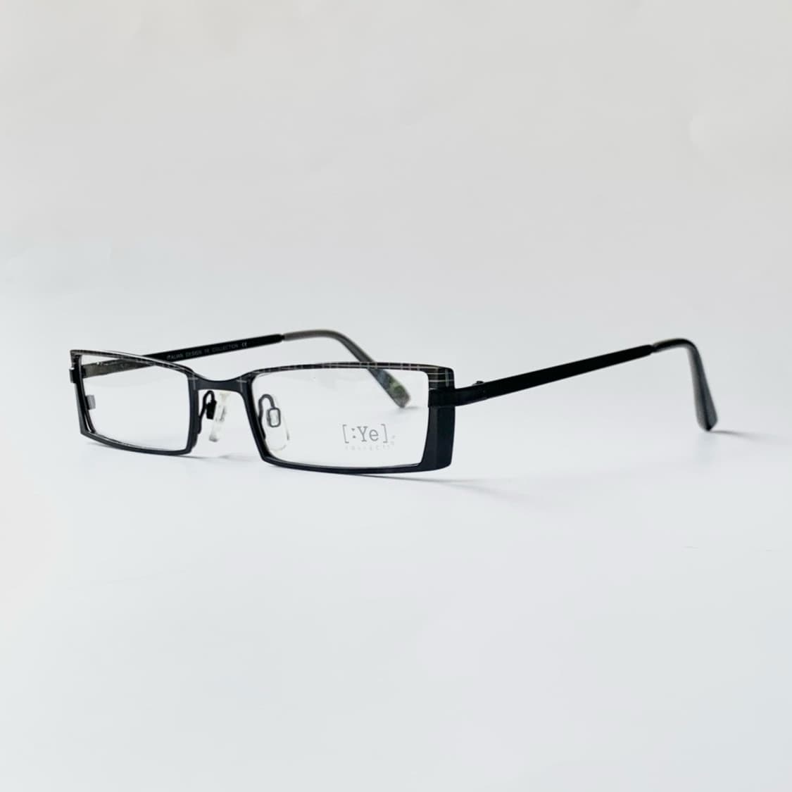 [픽키-684] 블랙 스퀘어 메탈 안경 풀프레임 미니멀 데일리 상품이미지2