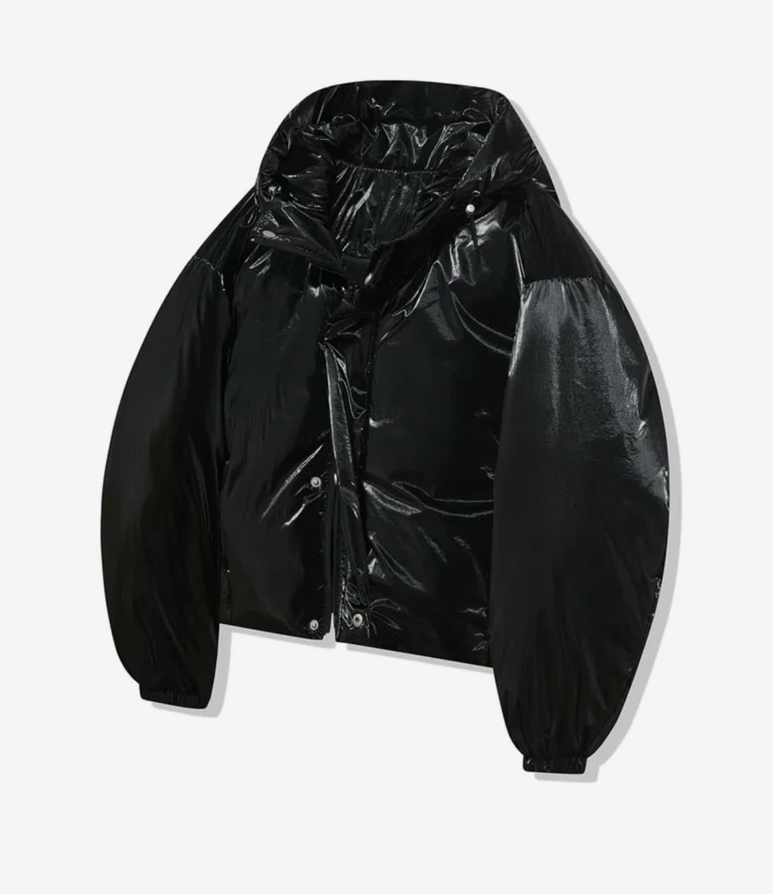 [새상품] 비바브라운 글로시 후드 크롭 패딩 상품이미지1