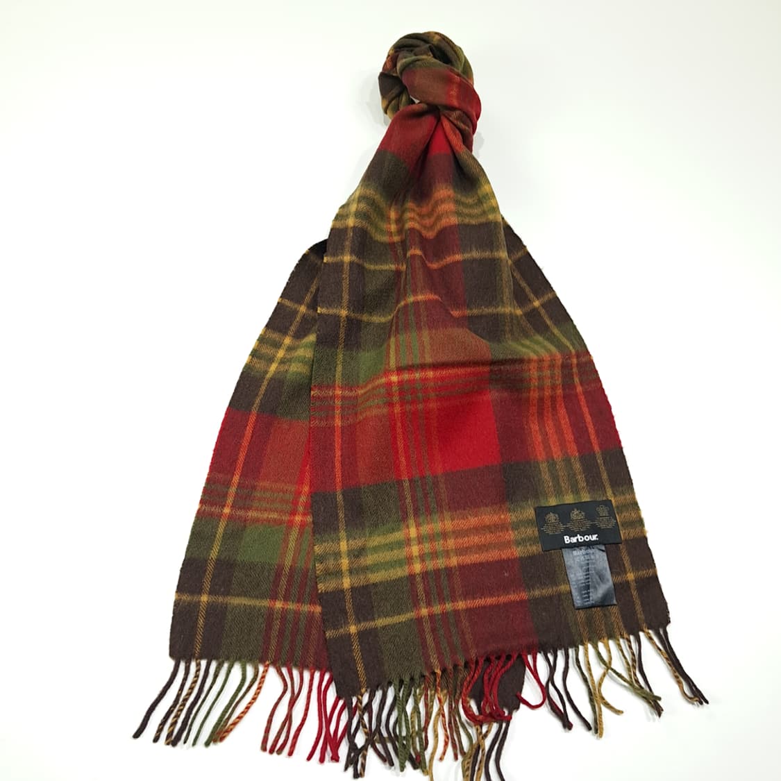 MX582 바버 램스울 타탄체크 올리브 머플러 목도리 상품이미지2