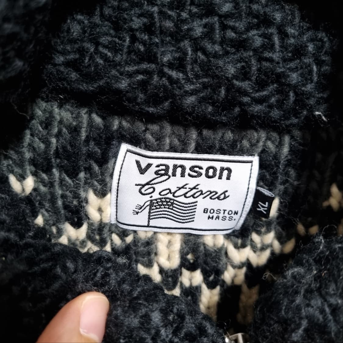 ( XL ) 밴슨 VANSON 스컬 노르딕 코위찬 니트 집업 상품이미지4