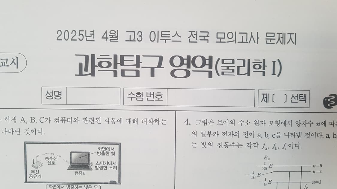수능 이투스 전국 모의고사 4월 물리학1 상품이미지1