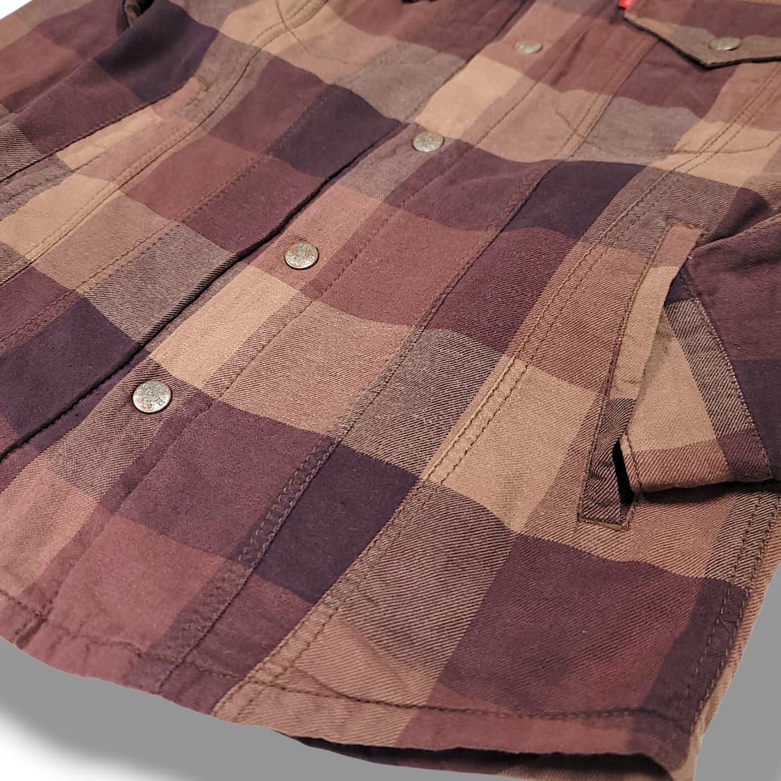 [M] 리바이스 브라운 레드탭 체크패턴 스냅 셔츠자켓 상품이미지5