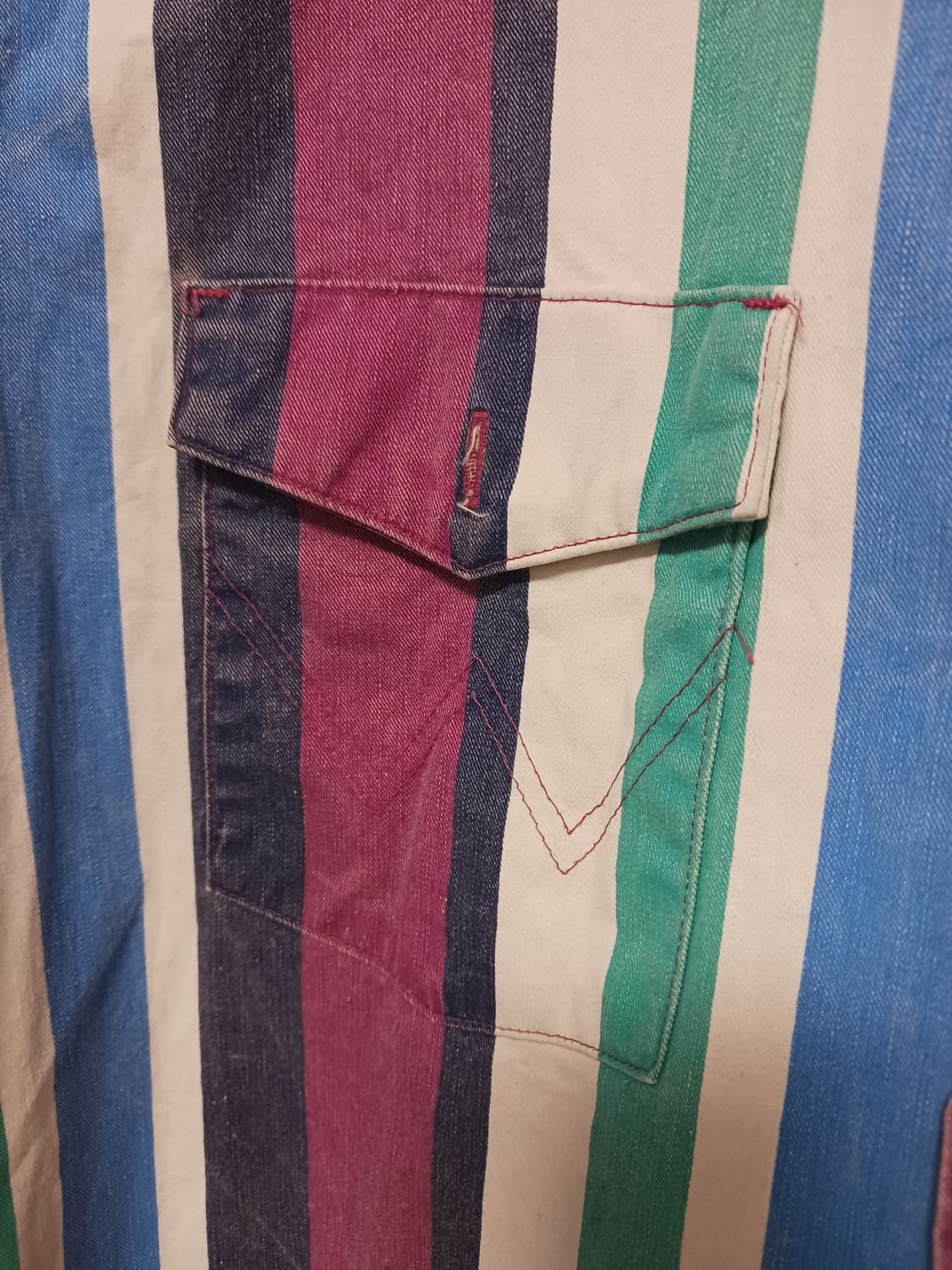 랭글러 90s 미국빈티지 브러시팝퍼 스트라이프셔츠 상품이미지3