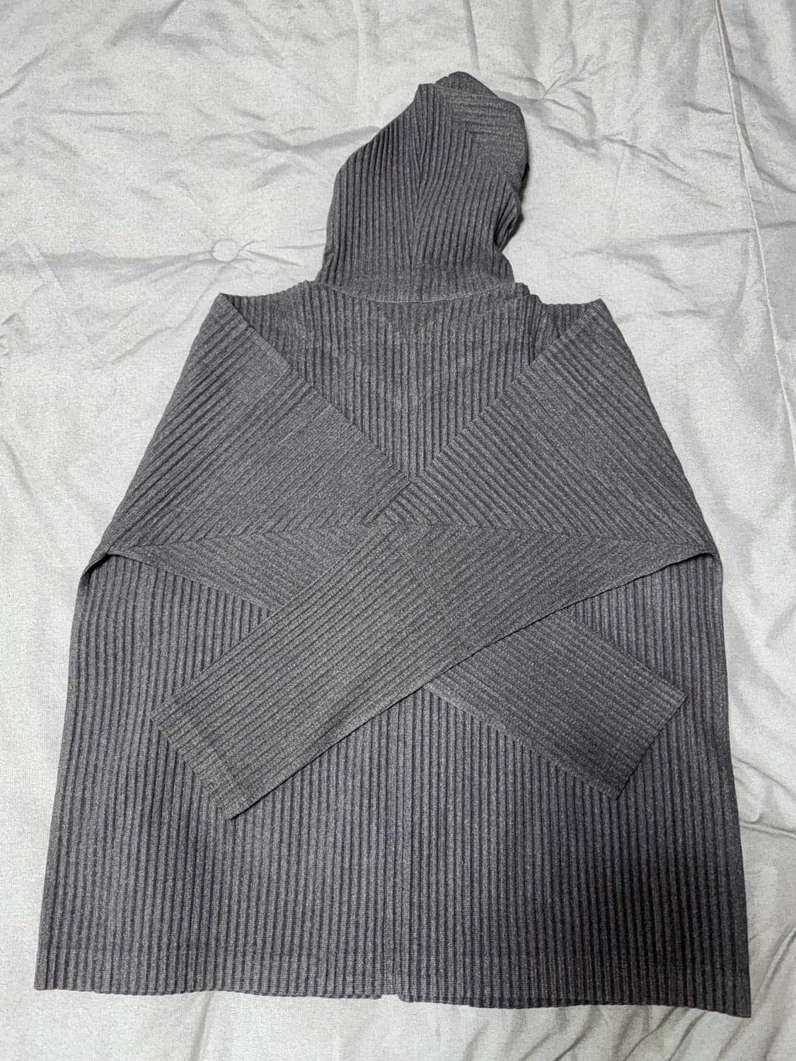 옴므 플리세 후드집업 그레이 상품이미지2