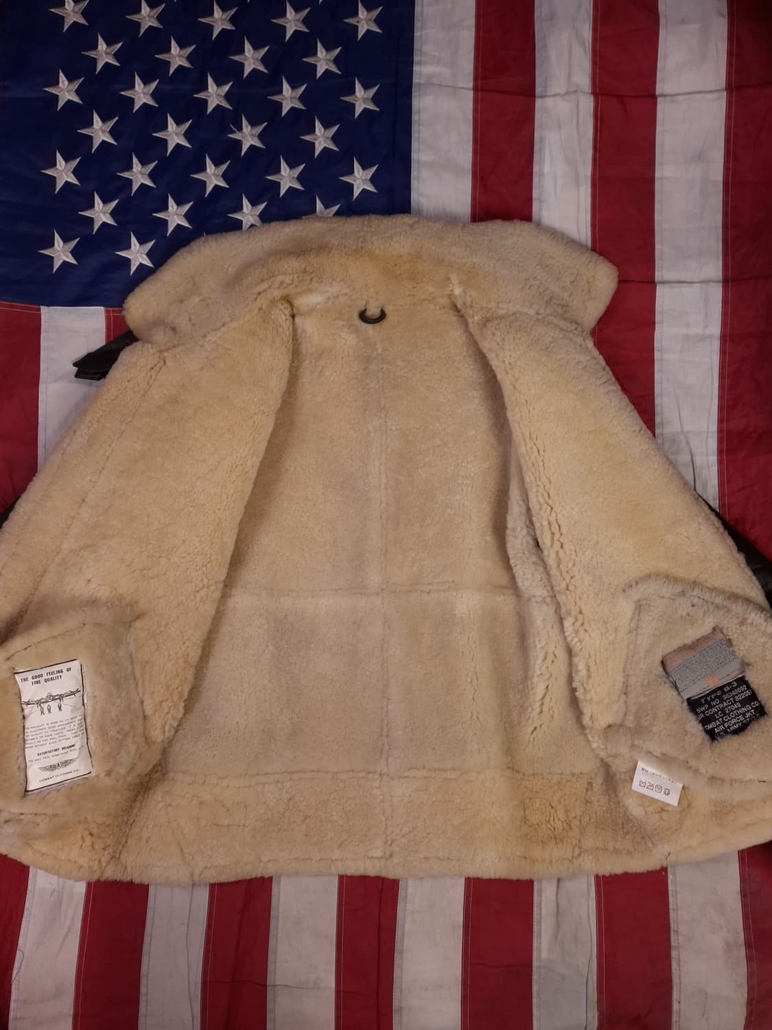 90's 일본판 미공군 B-3 TYPE 리얼레더 항공 폭격기 무스탕 상품이미지10