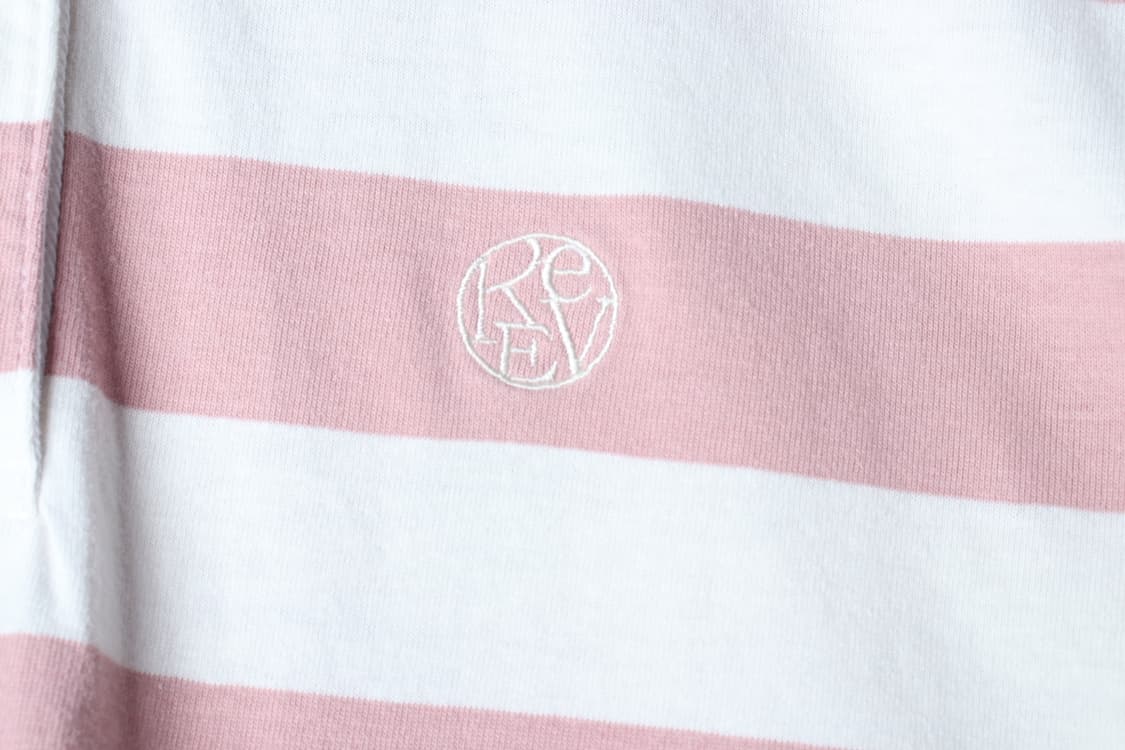 W(M-L) 폴햄 반팔 카라 티셔츠 스트라이프 핑크 세미크롭-H32995 상품이미지5