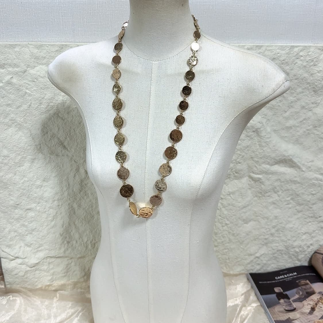 빈티지 juleslo  해머링 메탈 목걸이 상품이미지1