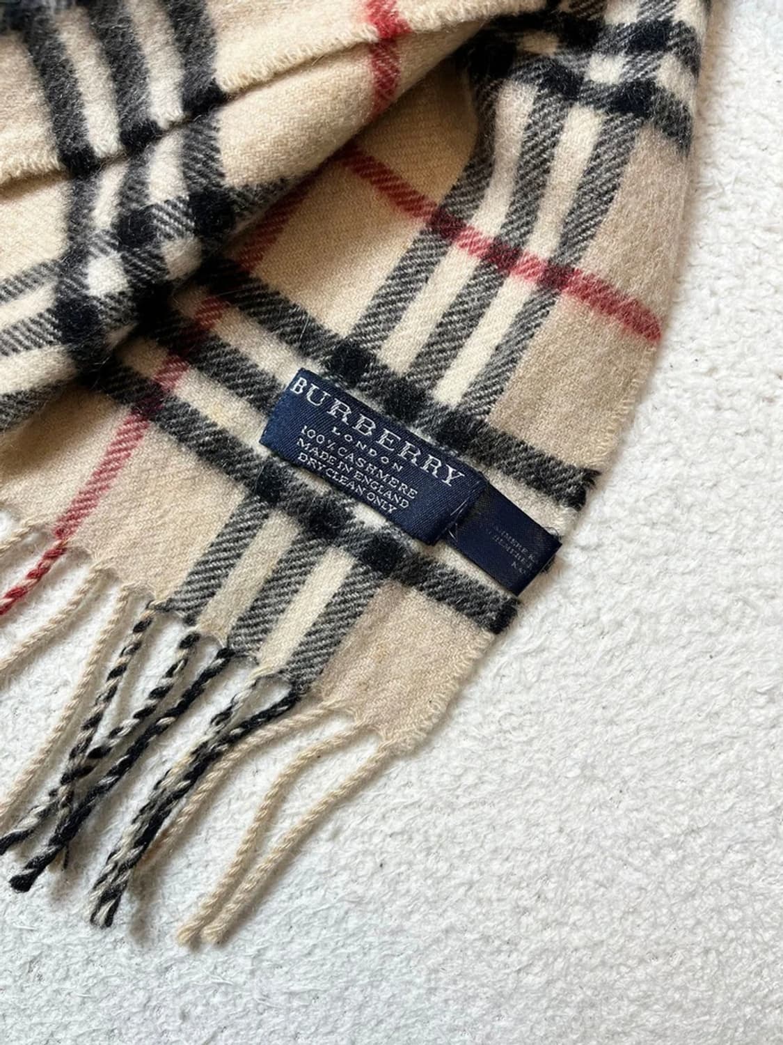 버버리 90s 100% 캐시미어 노바 체크 목도리 A1782 상품이미지3