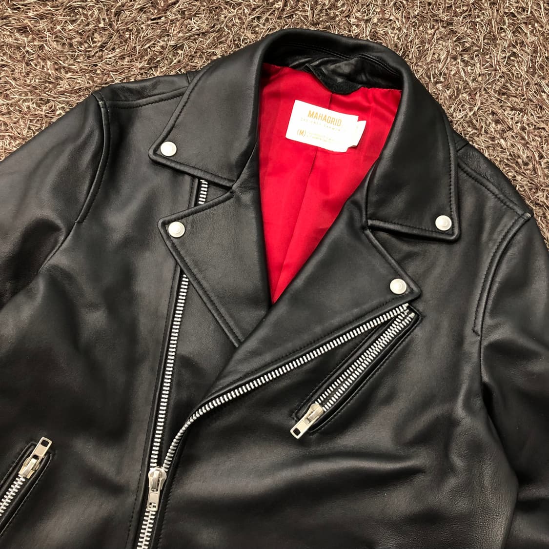 M 마하그리드 양가죽 라이더 레더 가죽 자켓 상품이미지2