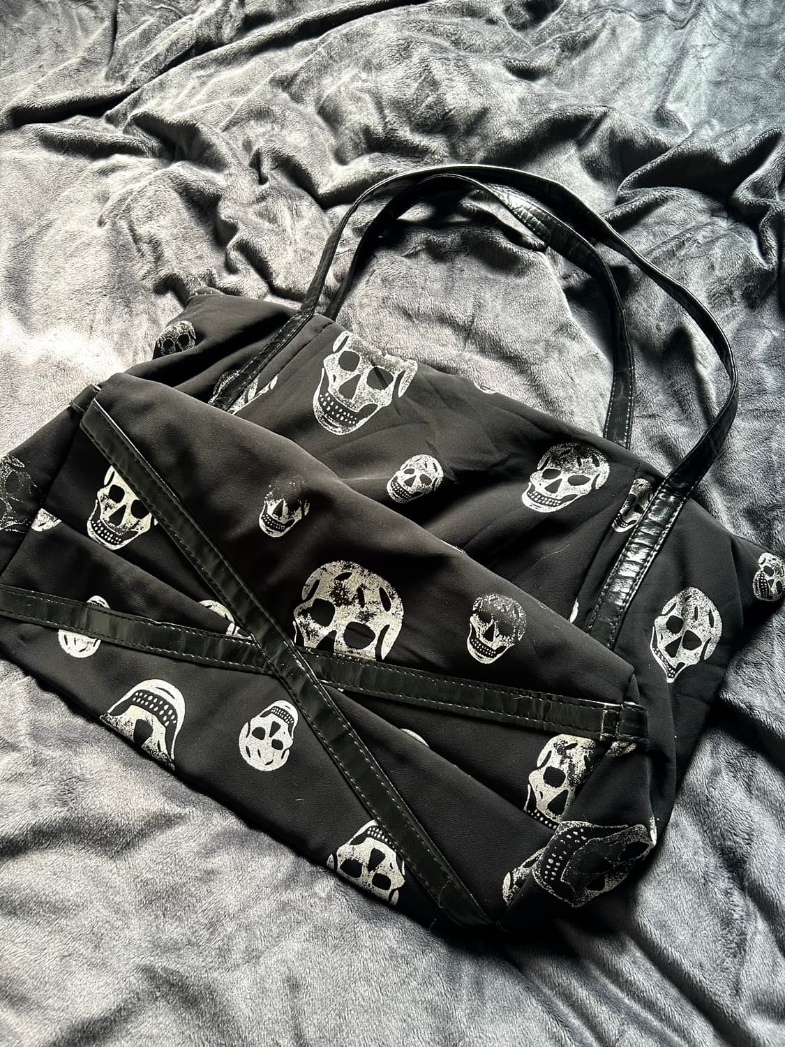 Skull Pattern Leather Bag 상품이미지2