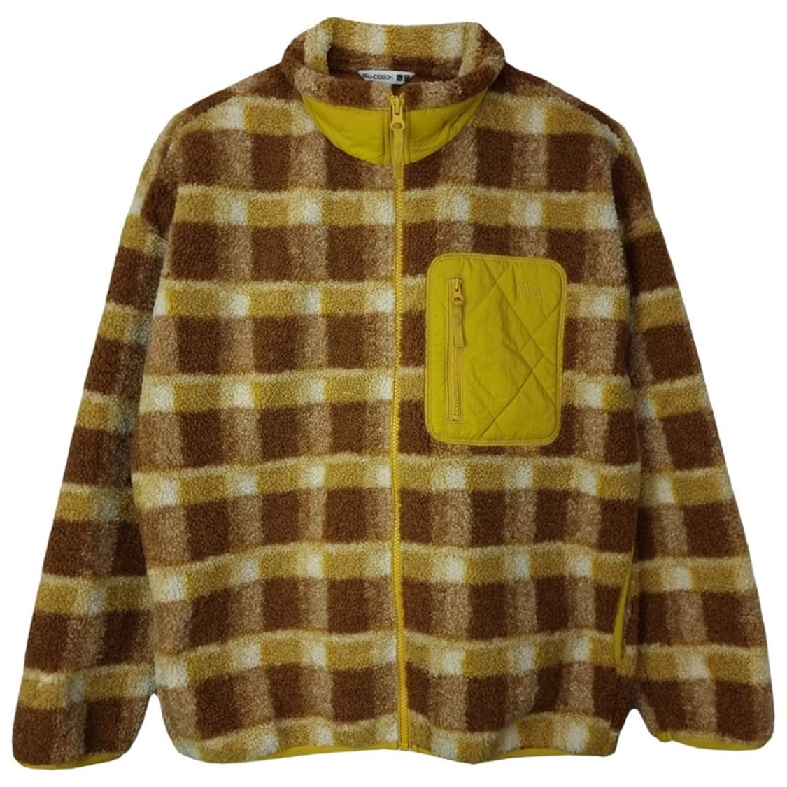 [유니클로 X JW 앤더슨] 로고 자수 체크 쉐르파 후리스 M16363 상품이미지2