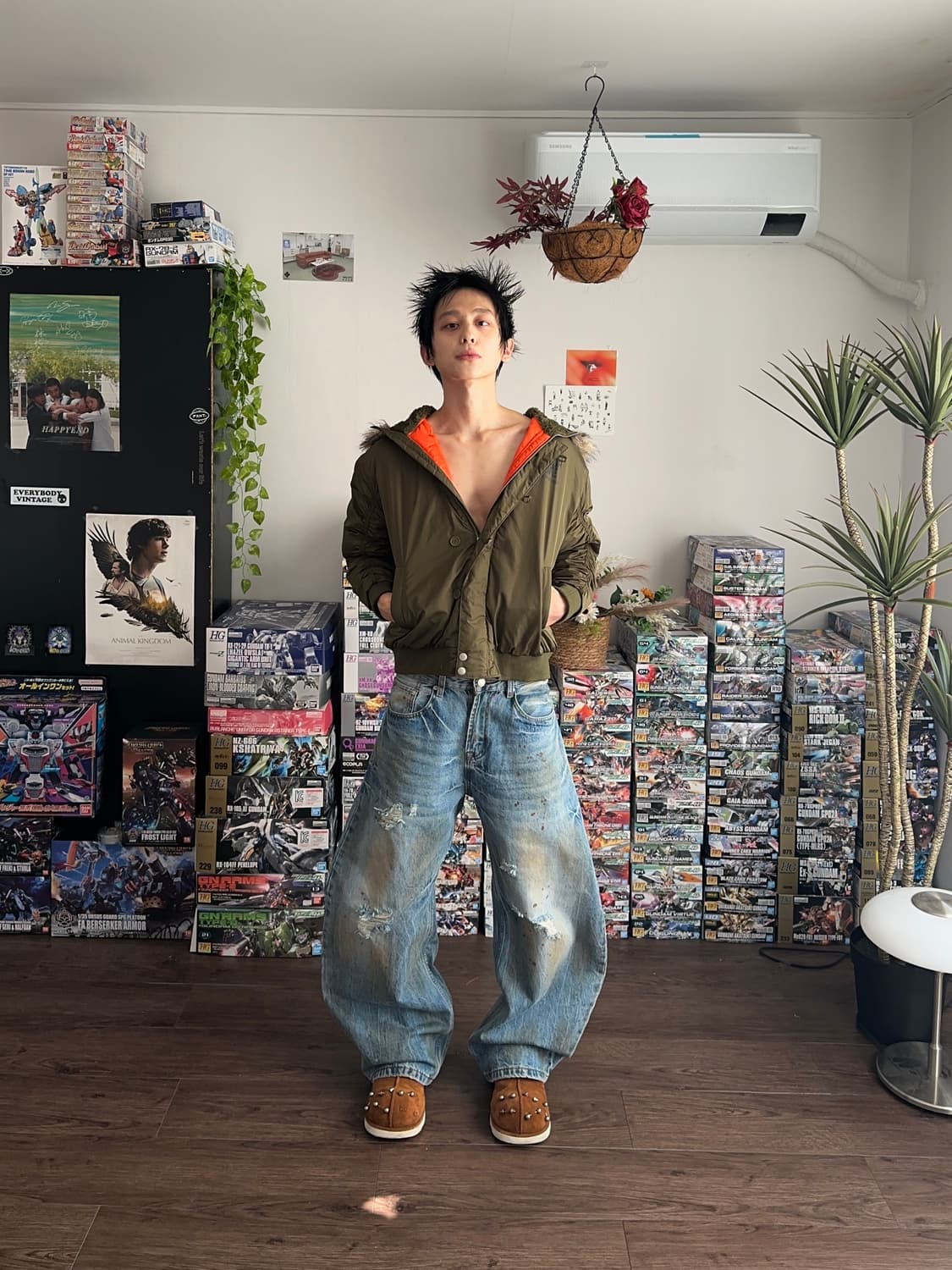 Decency Concept 더티 & 페인팅 와이드 벌룬 데님 상품이미지3