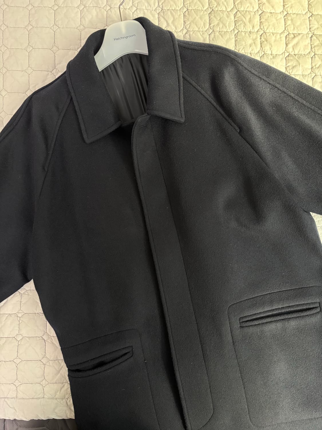 [4] 해칭룸 래글런(레글런) 슬리브 코트 네이비 상품이미지2