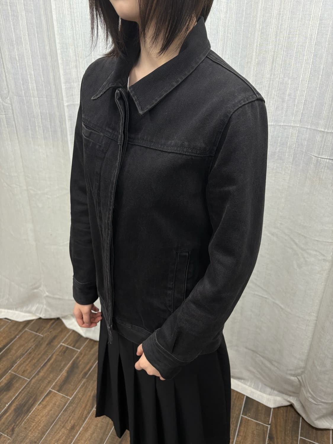 DKNY 트러커 흑청 포켓 데님 자켓 상품이미지1