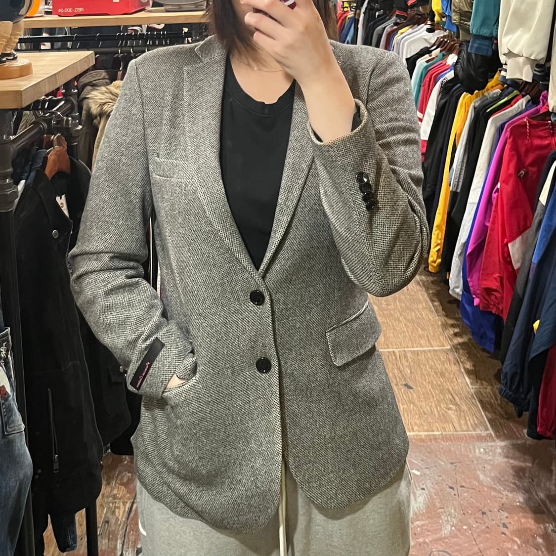 [HI] 빈티지 블레이져 자켓 그레이 상품이미지1
