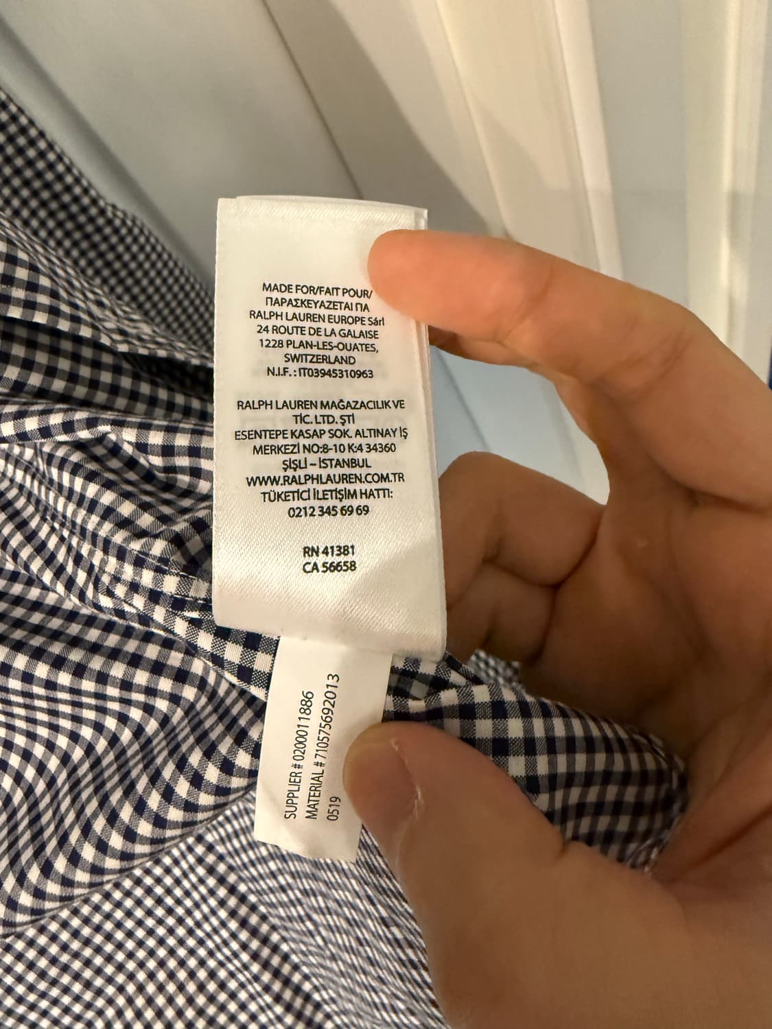 폴로 깅엄체크 셔츠 s 상품이미지6