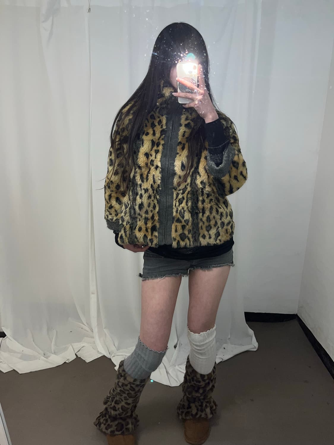 레오파드 갸루 에코퍼 자켓 상품이미지3