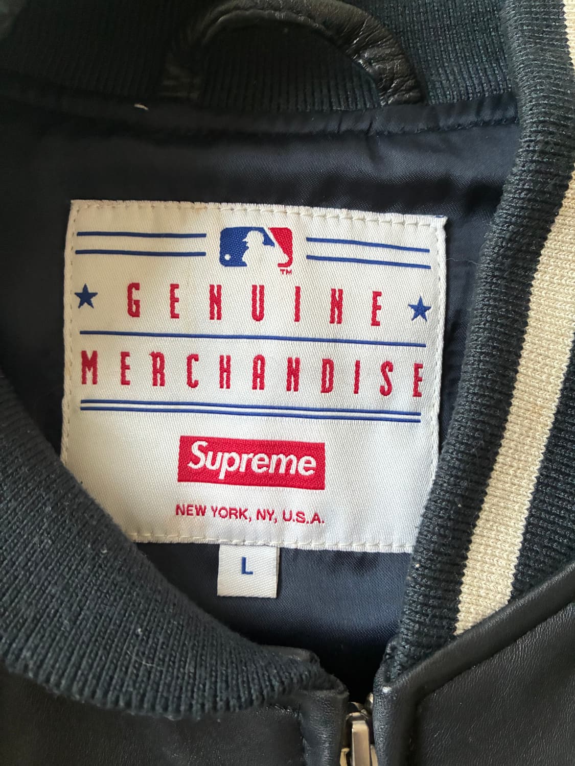 슈프림x양키즈 양가죽자켓 상품이미지3