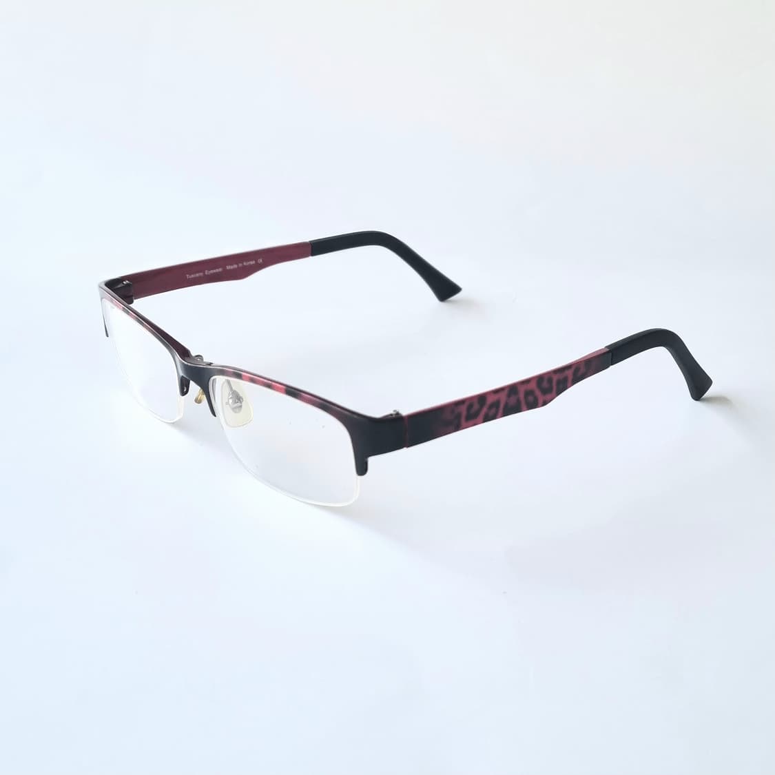 데드스탁 세련된 하프림 레오파드 포인트 안경테 684 상품이미지4